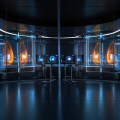 High-tech corporate office featuring business.