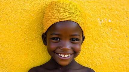 Smiling African-American child radiates joy and innocence, embodying pure happiness and youthful spirit.
