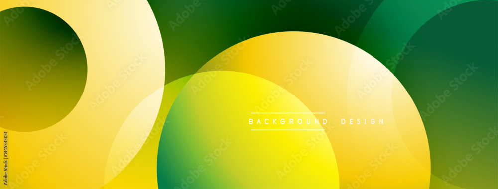 Poster Layered circular shapes in vivid colors form a gradient-rich abstract design with smooth transitions, depth effects, and a modern, futuristic aesthetic