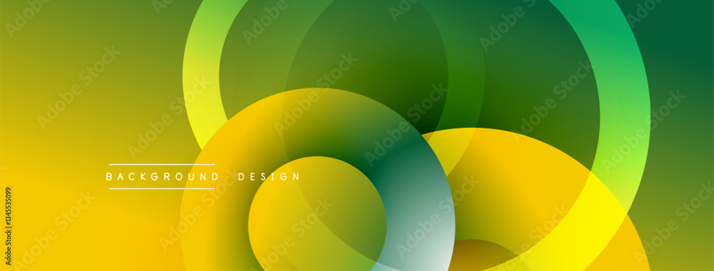 Poster layered circular shapes in vivid colors form a gradient-rich abstract design with smooth transitions