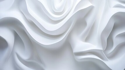 Obraz premium Abstract white fabric folds, smooth texture, close-up view. Possible use Stock photo for design inspiration