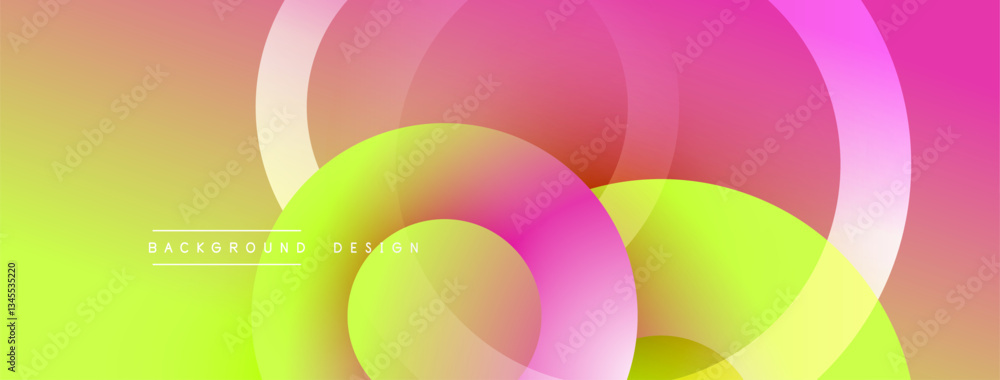 Aufkleber Abstract composition with layered circular elements, blending gradients and soft transitions, creating a sense of depth, motion, and visual harmony