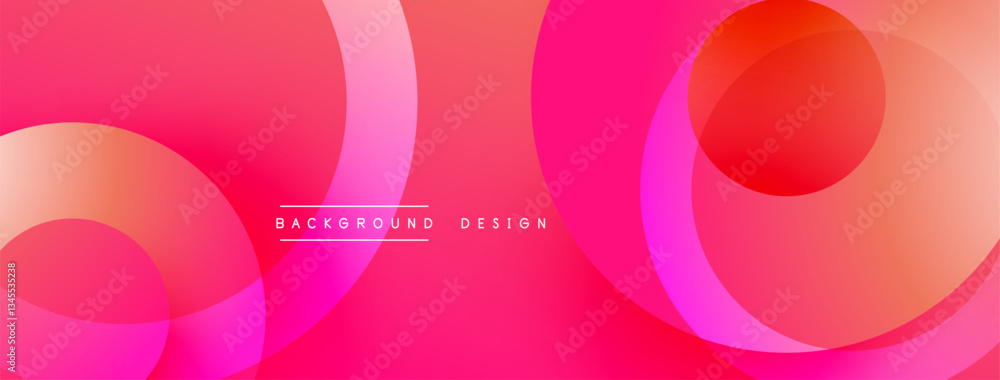 Poster Layered circular shapes in vivid colors form a gradient-rich abstract design with smooth transitions, depth effects, and a modern, futuristic aesthetic