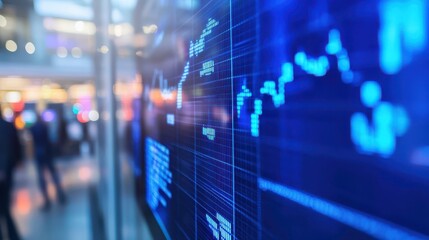 Obraz premium Digital Data Visualization of Stock Market Trends and Fluctuations