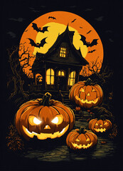 halloween background with pumpkin