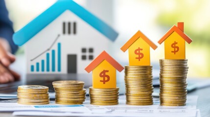 Real Estate Investment Growth:  Visualizing the upward trend in property values and returns on investment.