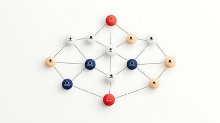 Network Connection for Global Teamwork, White Background.