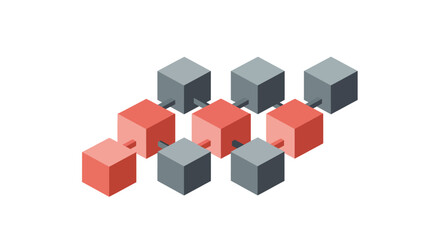 Obraz premium Colorful cubes arranged in a playful pattern using flat design vector art