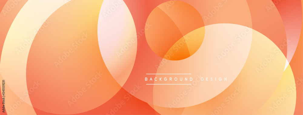 Poster Layered circular shapes in vivid colors form a gradient-rich abstract design with smooth transitions, depth effects, and a modern, futuristic aesthetic