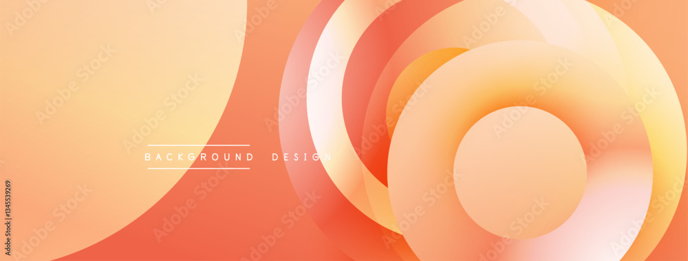 Poster Layered circular shapes in vivid colors form a gradient-rich abstract design with smooth transitions, depth effects, and a modern, futuristic aesthetic