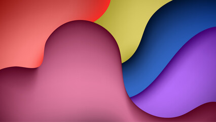 colorful vibrant abstract design features flowing curves vector illustration, great for digital banner, website background, and business presentation