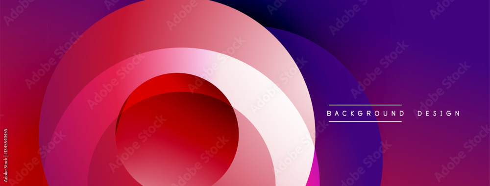 Poster Layered circular shapes in vivid colors form a gradient-rich abstract design with smooth transitions, depth effects, and a modern, futuristic aesthetic