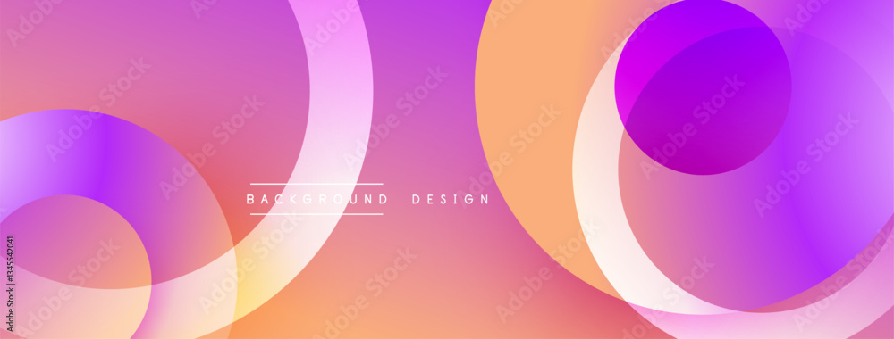 Poster Abstract composition with layered circular elements, blending gradients and soft transitions, creating a sense of depth, motion, and visual harmony