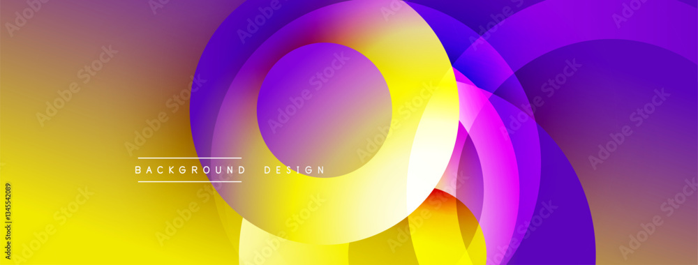 Aufkleber Abstract composition with layered circular elements, blending gradients and soft transitions, creating a sense of depth, motion, and visual harmony