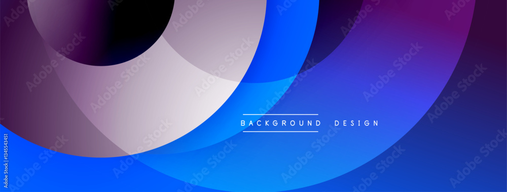 Poster Layered circular shapes in vivid colors form a gradient-rich abstract design with smooth transitions, depth effects, and a modern, futuristic aesthetic