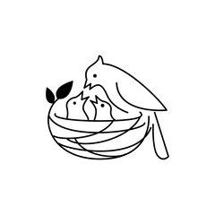 Bird Nest logo icon design illustration