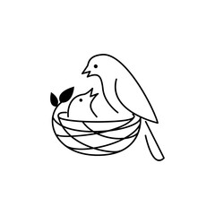 Bird Nest logo icon design illustration