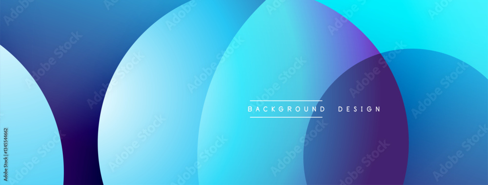 Poster Layered circular shapes in vivid colors form a gradient-rich abstract design with smooth transitions, depth effects, and a modern, futuristic aesthetic