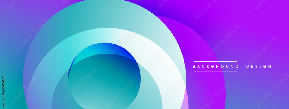 Aufkleber Abstract composition with layered circular elements, blending gradients and soft transitions, creating a sense of depth, motion, and visual harmony