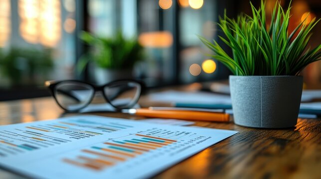 growth strategy planning preparing and analyzing business reports pile of reports and office supplies