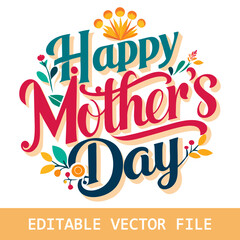 happy mother's day vector design