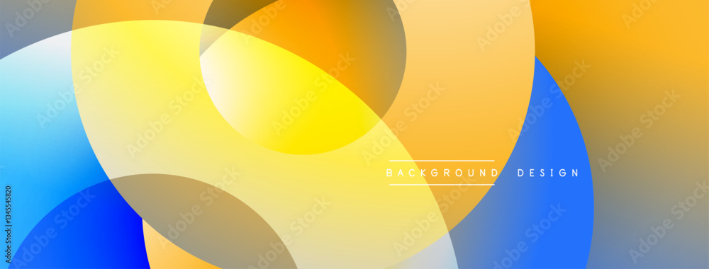 Aufkleber Abstract composition with layered circular elements, blending gradients and soft transitions, creating a sense of depth, motion, and visual harmony