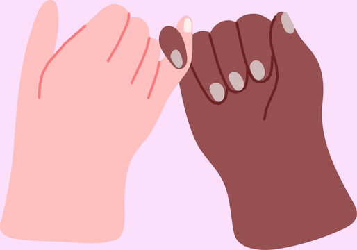 Two Promise Hands. Vector Illustration.