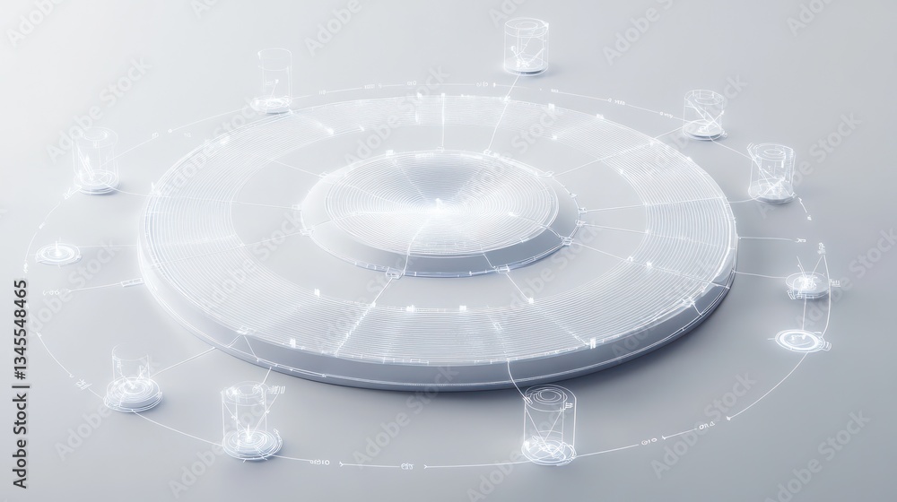 Aufkleber abstract circular data visualization, interconnected elements. possible use stock photo