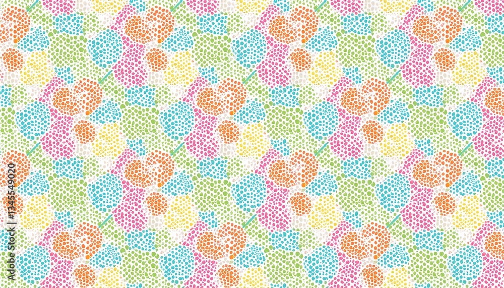 Poster spring and summer background. simple light bright seamless pattern with small color dots. generated 