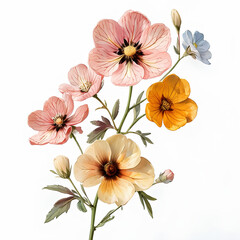 watercolor flower background.bouquet of flowers