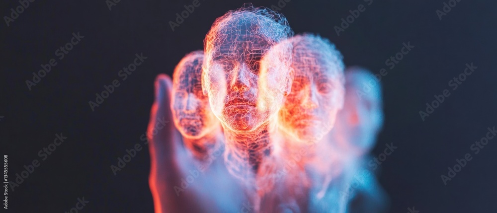 Aufkleber holographic leadership vision innovative workforce potential in immersive ar celebration of reach as