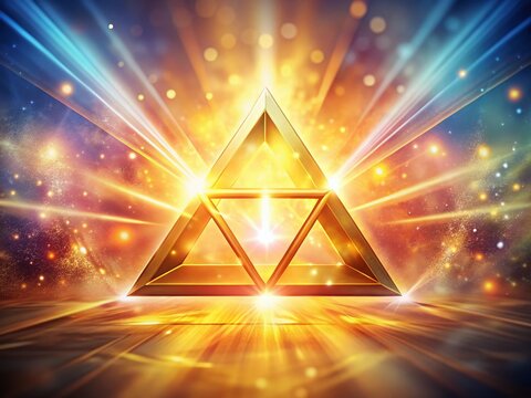 Golden Triforce Symbol Background - Abstract Mystical Power Design