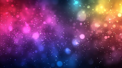 Fototapeta premium Colorful bokeh lights abstract background, digital art, vibrant, festive