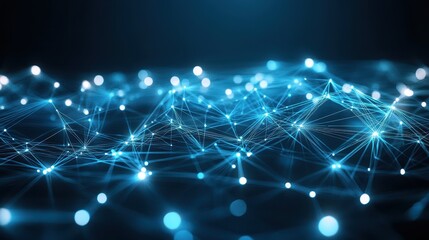 Abstract Blue Network Lightscape Digital Connections