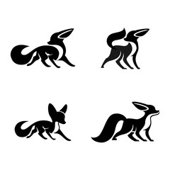 Fennec Fox logo icon design illustration