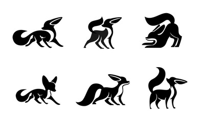 Fennec Fox logo icon design illustration