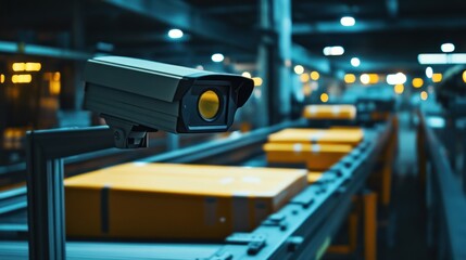 Security Camera Monitoring Packages in a Warehouse