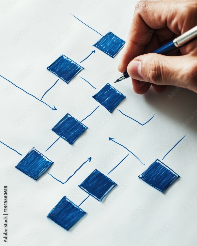 Poster Minimalist Blue Workflow Visualization Strategic Process Mapping for Digital Transformation and Agile Business Intelligence Design