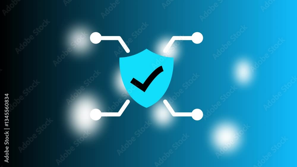 Poster cyber security icon isolated . data protection symbol. digital secured network icon . technology dat