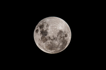 Partial Lunar Eclipse - Blood Moon, Full Moon and clouds