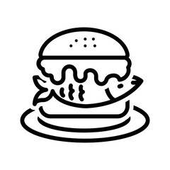 Vector multi color icon for Fish burger