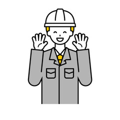 上半身のポーズ_シンプルな作業員の男性09