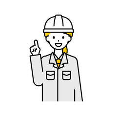 上半身のポーズ_シンプルな作業員の女性03