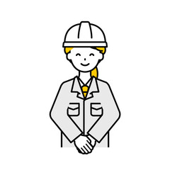 上半身のポーズ_シンプルな作業員の女性19