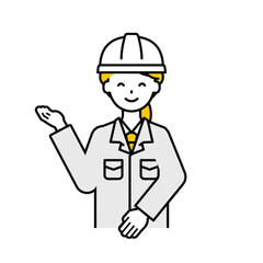 上半身のポーズ_シンプルな作業員の女性20