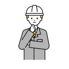 上半身のポーズ_シンプルな作業員の男性10