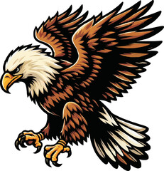 eagle vector ilustration on transparant background.Hand Drawn Illustration of Pierce American Eagle .png