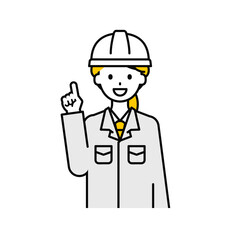 上半身のポーズ_シンプルな作業員の女性03