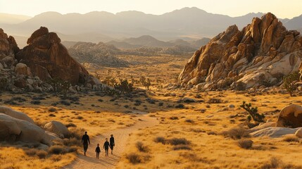 Exploring nature's beauty family hiking adventure in joshua tree national park scenic desert landscape