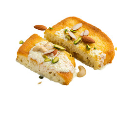 Dessert, Sweet Bread, Nuts, Pistachios, Almonds on Transparent  background